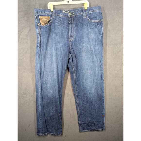 COOGI Mens Jeans Embroidered Leather Pocket Relaxed Size 46×36 Actually 44x35 - Picture 2 of 16